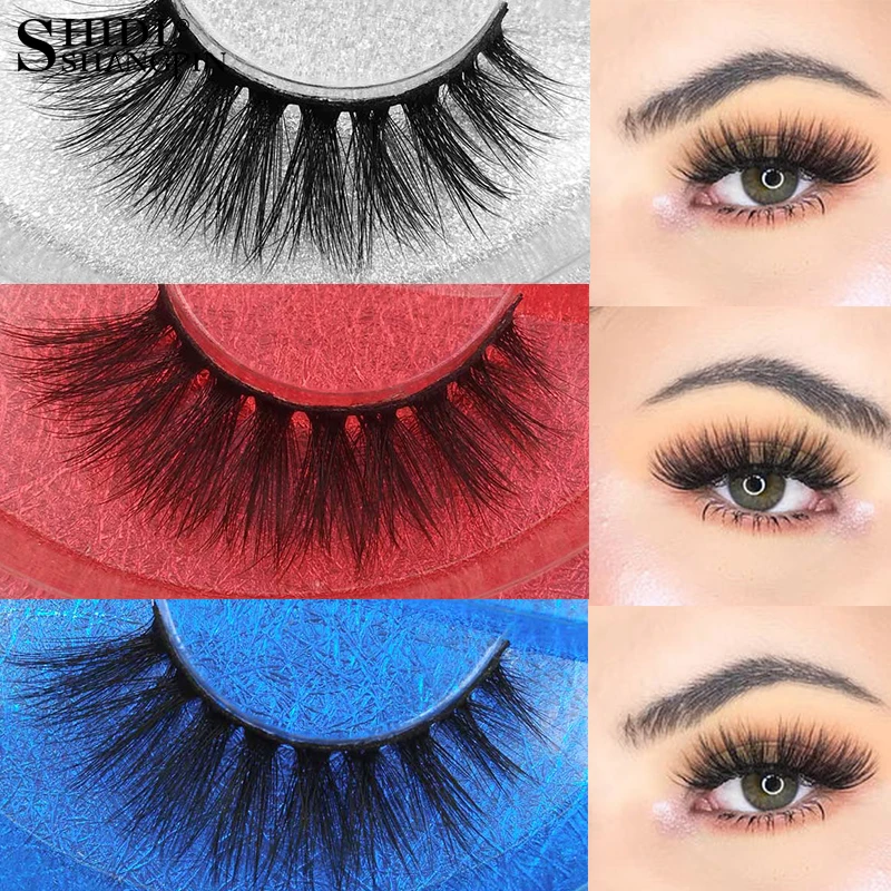 

SHIDISHANGPIN 1 Pair Mink Eyelashes Soft Handmade 3D Mink Lashes Strip Makeup Natural Long Fake False Eyelashes For Beauty #37