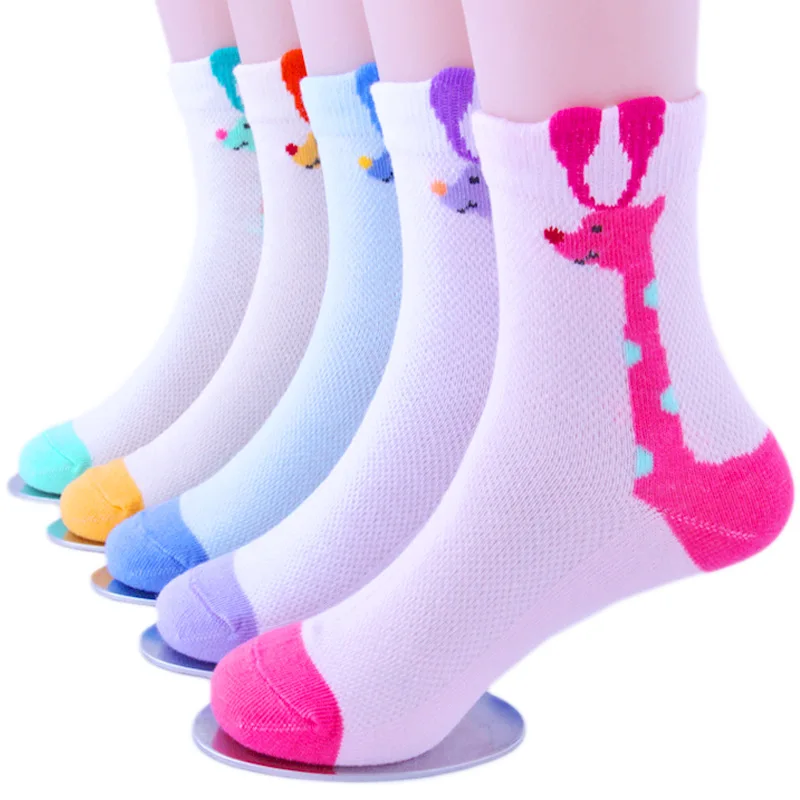 5 пар/лот, детские носки весенне-летние модели, сетчатые хлопчатобумажные носки тонкие хлопковые носки с рисунком для малышей, От 1 до 12 лет - Color: 8