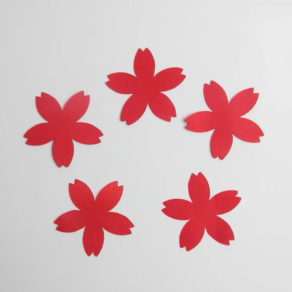 100pcs Cut Out Satin Drill Fabric Flower Pieces for DIY Wedding Bridal Craft 4cm
