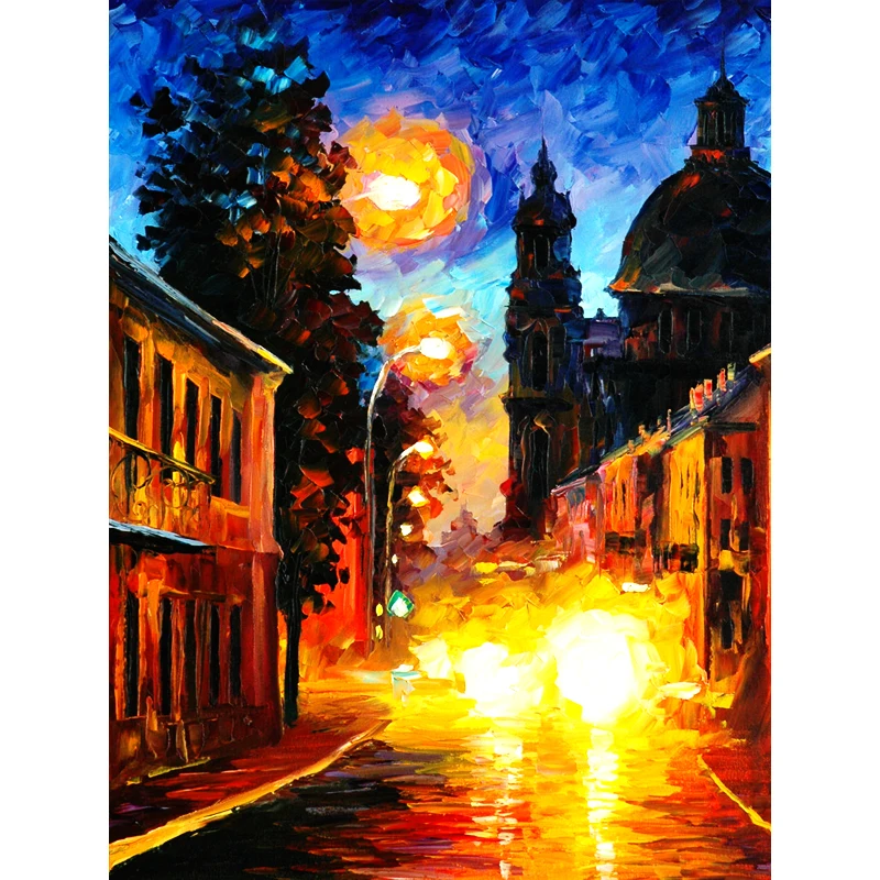 DIY 5D Diamond Embroidery Mosaic Night Scenery Round Painting Cross Stitch Kits Home Decoration | Дом и сад