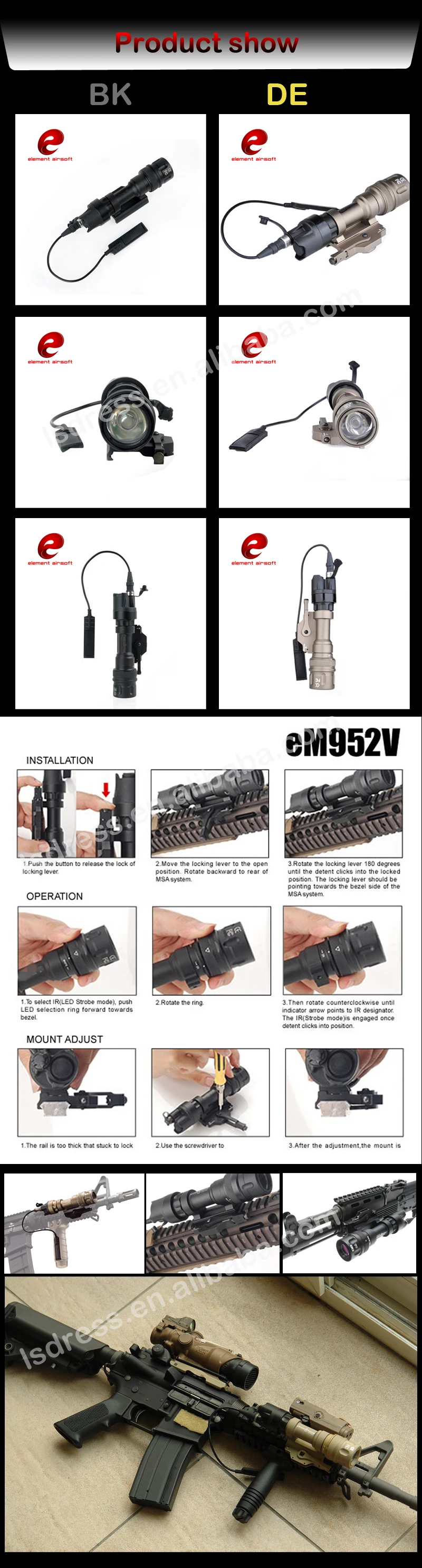 Interruptor de Controle Elemento Caça Lanterna Laser ir Led Tocha Dbal-d2 Duplo Tático Arma Luzes M952v 5 Cheap Luzes de armas