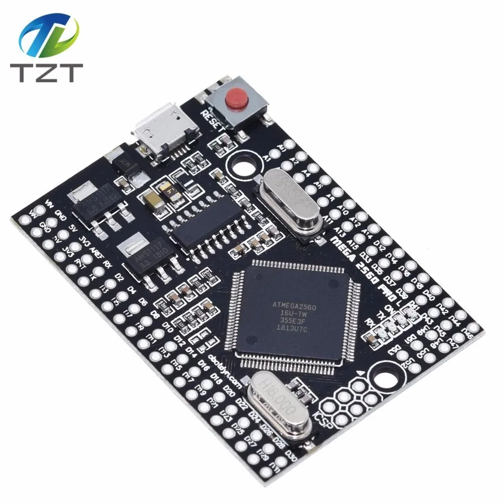 TZT Mega 2560 PRO MINI 5V(встраивание) CH340G ATmega2560-16AU с наконечниками, совместимыми с arduino Mega 2560