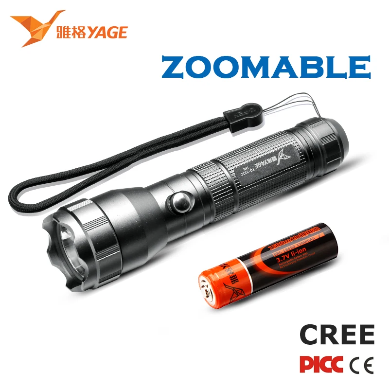 Goede YAGE YG 332C Zaklamp XP E 300 1000LM Krachtige CREE LED Zaklamp Tactica Waterdichte zaklamp met 18650 Batterij Lantaarns