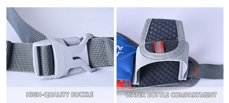 AONIJIE Мужская и женская сумка для бега, гидрационный ремень, водонепроницаемая сумка для бега, поясная сумка с двумя бутылками для воды 250 мл