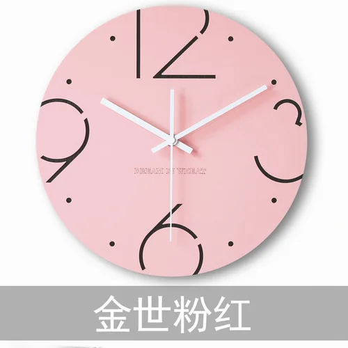 Pink 1 шт. часы скандинавские деревянные Стильные Простые современные персональные модные бесшумные художественные часы и часы LU727119 - Цвет: Pink