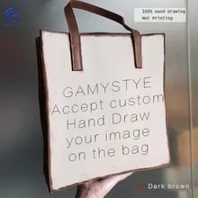 Настроить подарок с днем рождения Art масляные краски рука рисунок сумки зерна коровьей кожи сумка Для женщин Сумочка из натуральной кожи