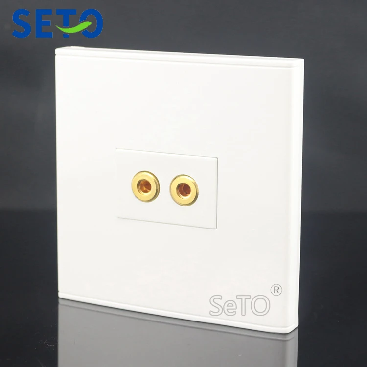 

SeTo 86 Type Single Port Audio Speaker Sound Connector Plug Panel Socket Wall Plate Keystone Faceplate