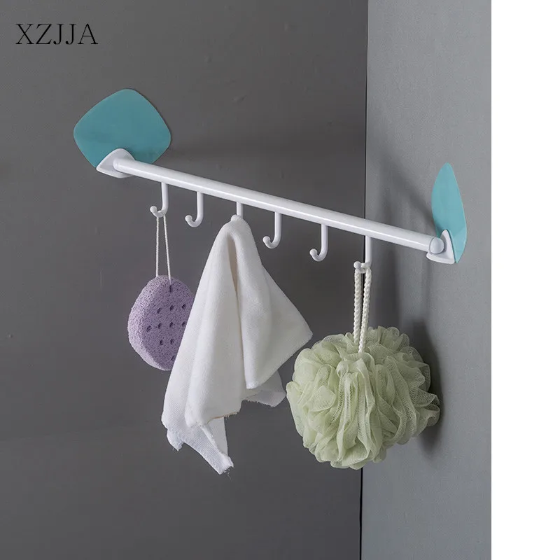 XZJJA Регулируемый Кухонный 6 висячий крюк для хранения многофункциональный сильный самоклеящийся настенный подвесной держатель Органайзеры для ванной вешалка