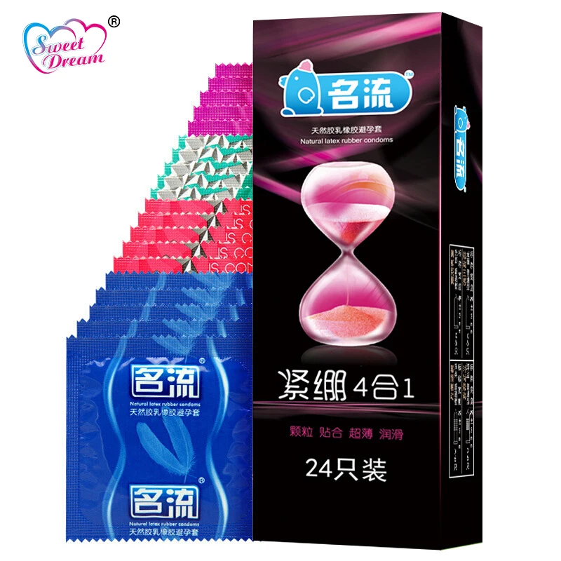 

Personage Four in Love 4 In 1 Sex Condoms 24 Pcs/Lot Latex Condoms for Men Lubricated Contraception Sex Toy Sex Products LF-020