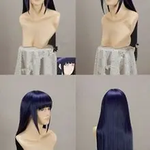 Хит! Narutos Shippuden Hinata Hyuga синий и черный смешанный парик для косплея 80 см svv