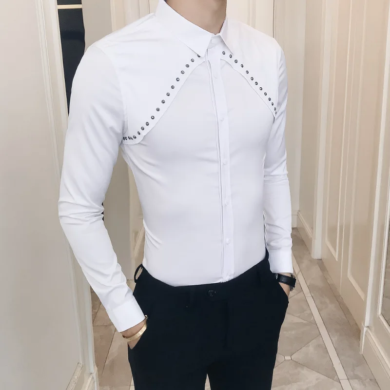 skinny fit tuxedo shirt