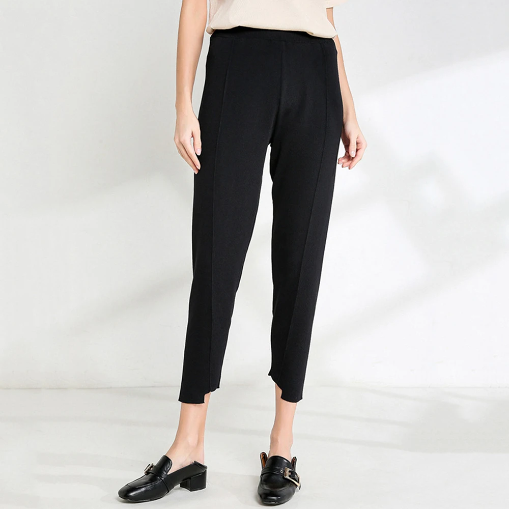 

Women High Waist Tapered Pencil Paperbag Ladies Trousers Cigarette Pants Size