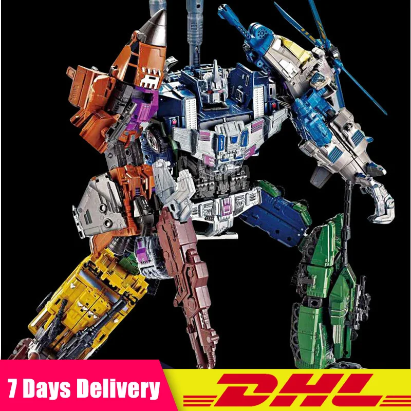 

5 IN 1 IN Stock Transformation Bruticus Anime Oversize Devastator Robot Car Action Figures Military Tank Model Toys Boys Gifts