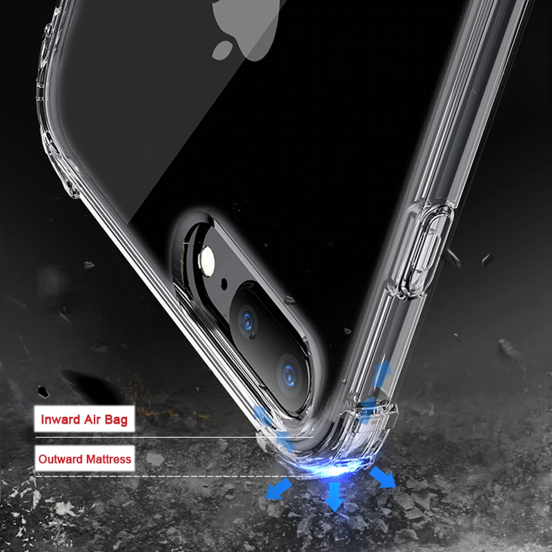 Мягкий противоударный чехол CAPSSICUM для iPhone X XR XS Max 6 6s 7 8 Plus 5 5S SE усиленная защита ТПУ