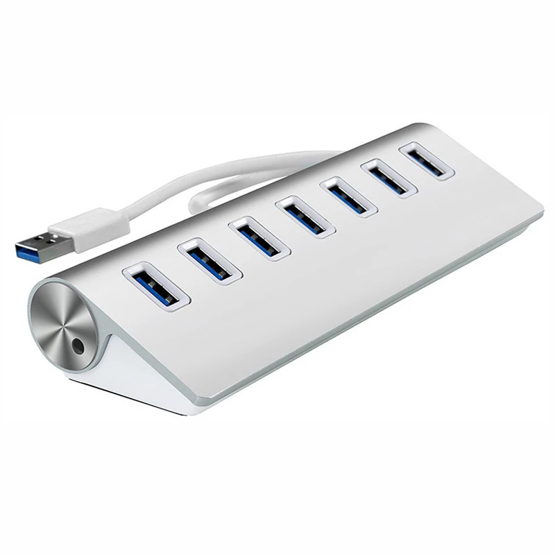 USB3.0 концентратор Алюминий 7 Порты высокое Скорость для Macbook Pro для Mac, ПК, ноутбука Лидер продаж Светодиодный концентратор