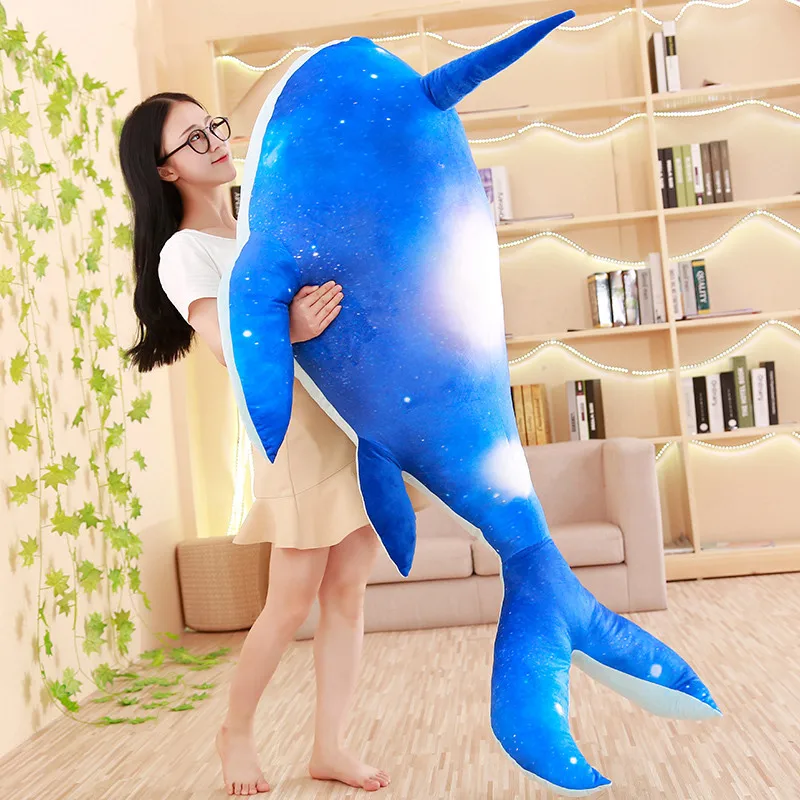 

80/100 cm Cartoon kraken one-horn shark whale plush toy sea monster dreamy soft animal stuffed pillow cushion gift for children