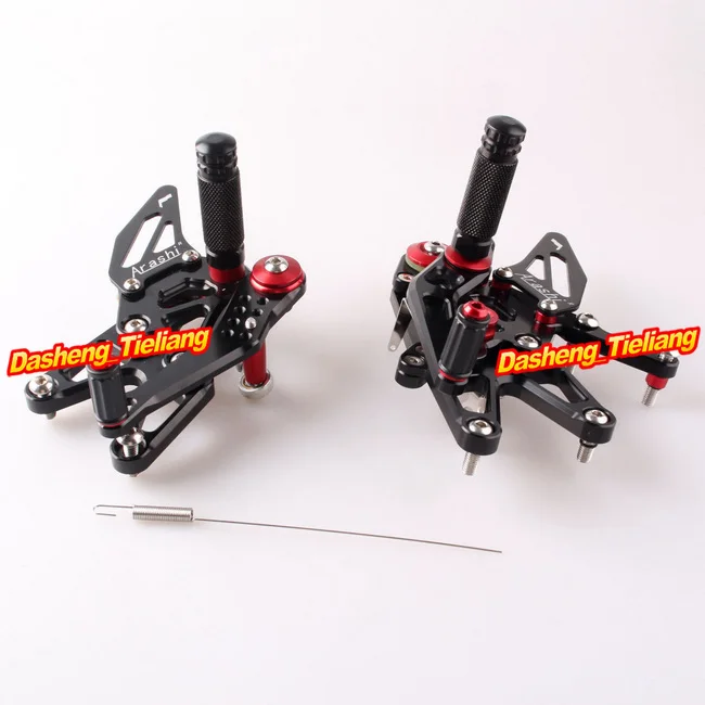 

For Triumph Daytona 675 675R 2013 2014 2015 2016 Rearset Footrest Foot Pegs Adjustable CNC Alumium Alloy, Arashi Brand,Black
