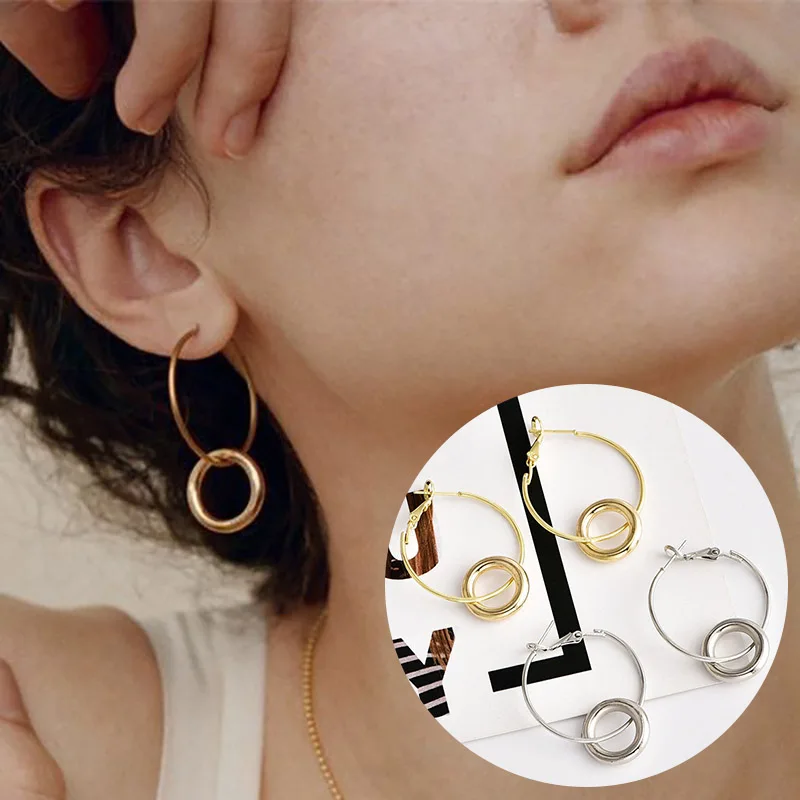 

Women Gold Round Irregular Earings Big Circle Statement Drop Earrings Jewelry Oorbellen Pendientes Grandes Bisuteria Orecchini