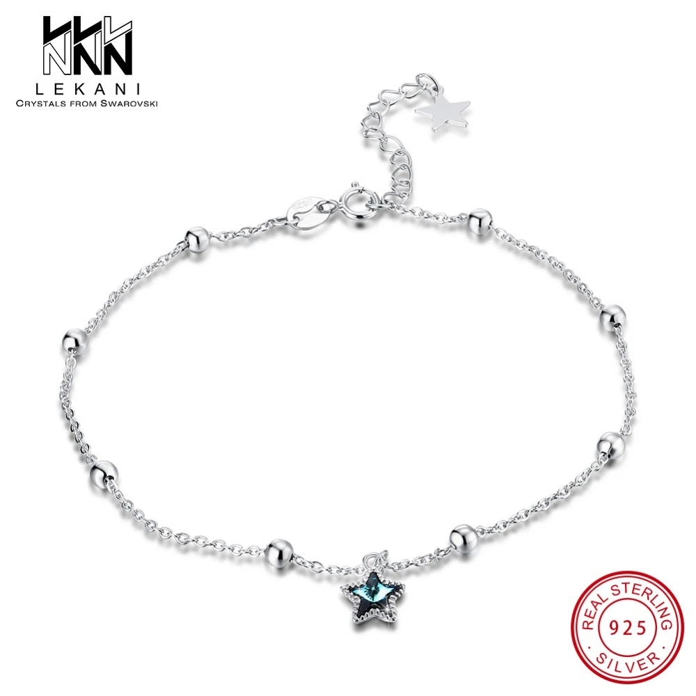 Tobilleras de cristales exquisitos de Swarovski, bonitas estrellas para mujeres, niñas, elegantes, para mujer, para el tobillo, tobillera de plata 925 para bodas|Pulsera tobillo| - AliExpress