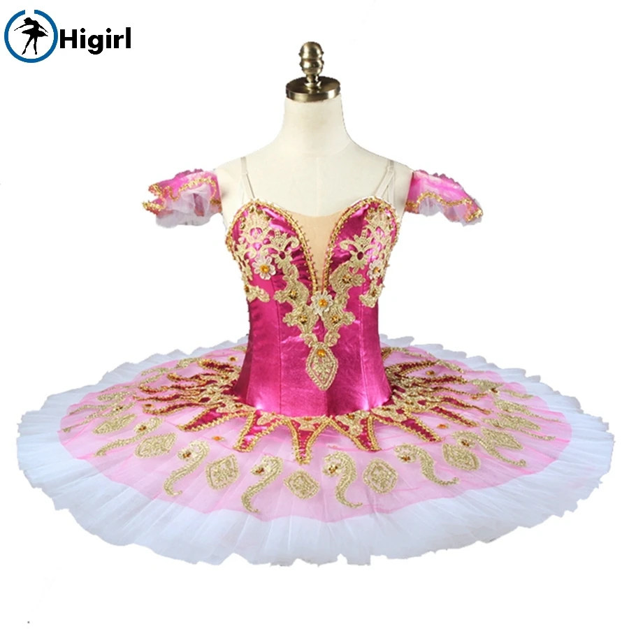 Shipping free! Rose red  adult women tutu Ballerina Competition Professional Ballet Stage Costum dress  BT9134H