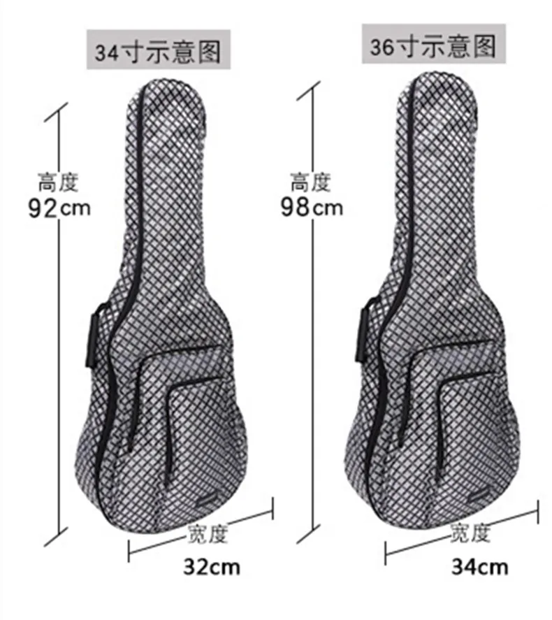 Водонепроницаемый толстый мягкий портативный 34 36 дюймов Классическая акустическая гитара сумка Мягкий чехол gig Обложка рюкзак с двойным ремешком
