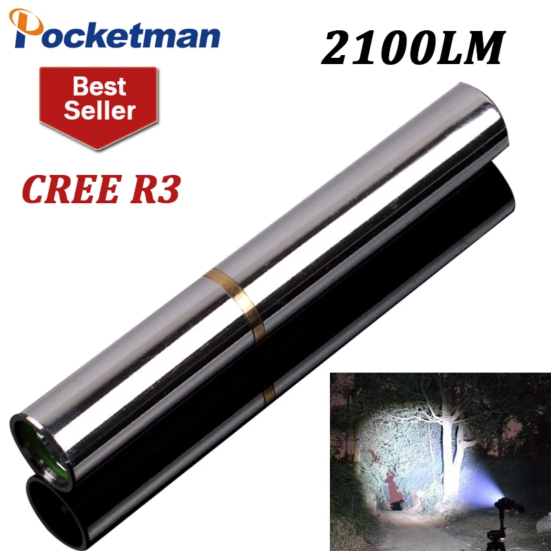 

LED Mini Flashlight Torch R3 2100 Lumens Penlight Lampe Torche Waterproof Stainless Steel Portable Multipurpose For 10400