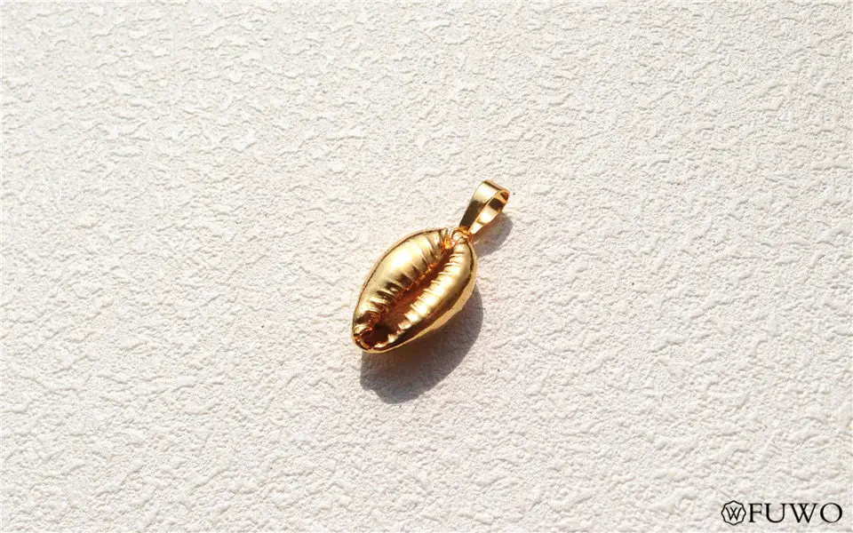 24k Gold Dipped Real Natural Cowrie Shell Pendant 9