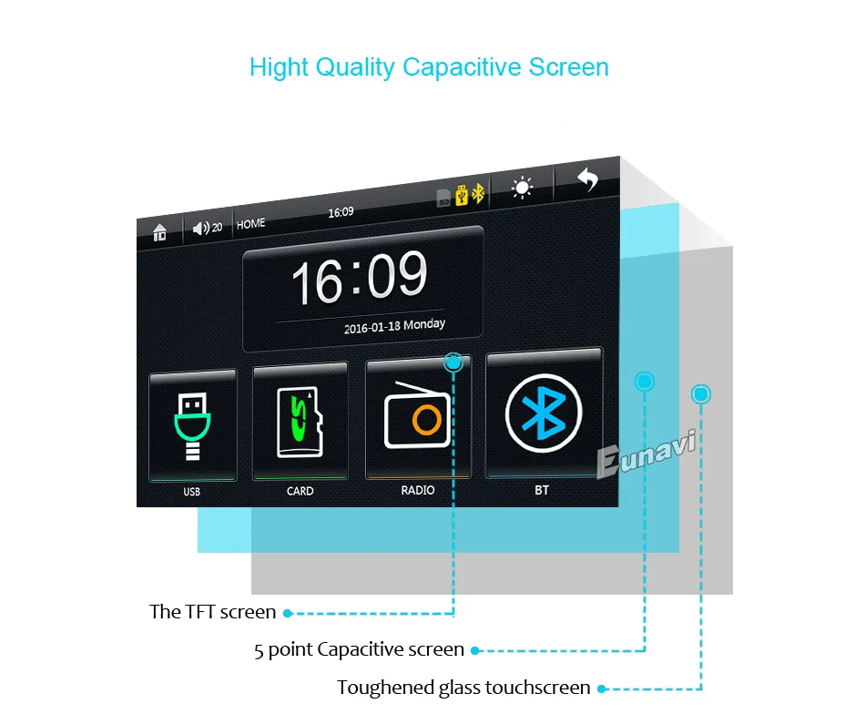 Top Eunavi 2 DIN Car radio / GPS / MP3 / mp5 / usb / sd / player Bluetooth Handsfree Rearview after Touch screen hd system Radio BT 12 Top Eunavi 2 DIN Car radio / GPS / MP3 / mp5 / usb / sd / player Bluetooth Handsfree Rearview after Touch screen hd system Radio BT 12