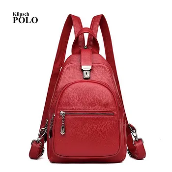 

Genuine Leather Backpack Female Rucksack School Backpack Vintage Travel Bagpack Sac A Dos Shoulder Bags for Girls Brand
