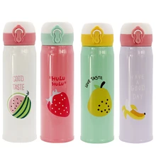 

500ml Creative Fruit Insulation Cup Stainless Steel Thermos Bottle Portable Student Fruit Pattern Water Bottle