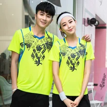 Новая быстросохнущая теннисная рубашка Мужская/Женская, бадминтон спортивная рубашка, ennis футболки, Бадминтон Настольный теннис майки A116