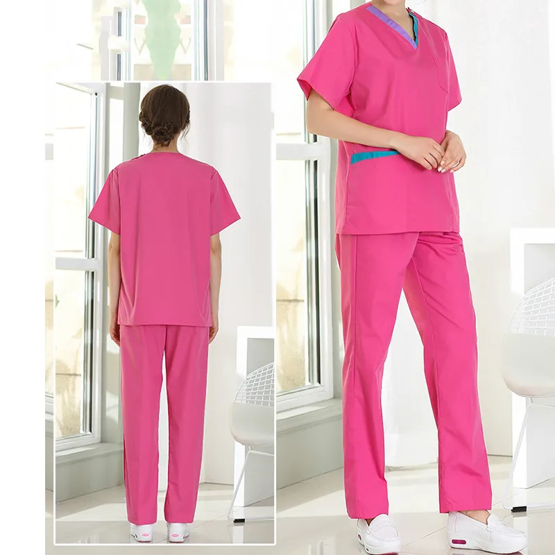 Высокое качество для докторов медработников медицинская Униформа форма медсестры одежда с короткими рукавами наборы больничные зубные Щетки Ручные топы и брюки