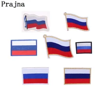 Нашивки с флагом Prajna для одежды, российский нарукавник, значок Руси, патриотический логотип, боевой дух, Военная Вышивка, нашивки для ткани, джинсовая сумка