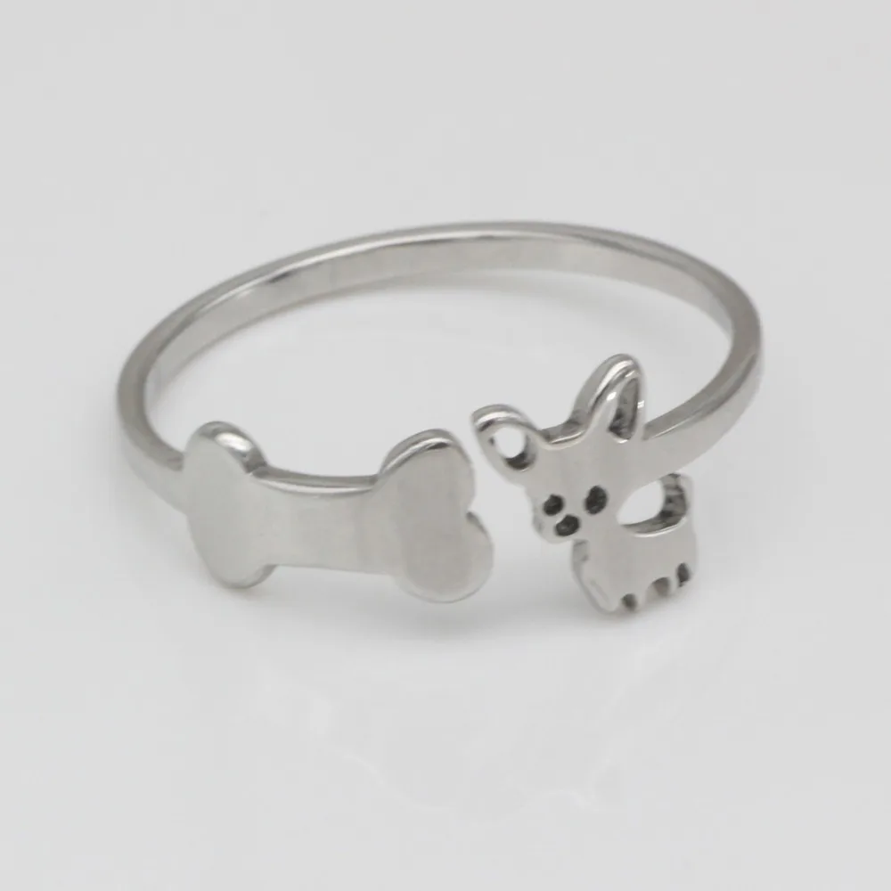 Ufine Fahion dog bone metal adjustable ring Personality rings for girl inspirational jewelry R009 | Украшения и аксессуары