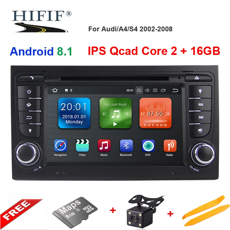 Car Multimedia Player GPS Two Din Android 8.1.0 DVD Automotivo For Audi/A6/S6/RS6 Radio FM Quad Cores RAM 2GB ROM 16GB