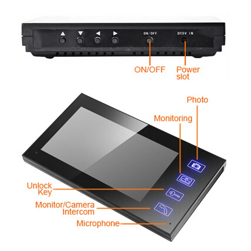 " TFT 2,4G 7" TFT беспроводной видеодомофон домофон домашняя камера безопасности монитор цветной Громкая связь