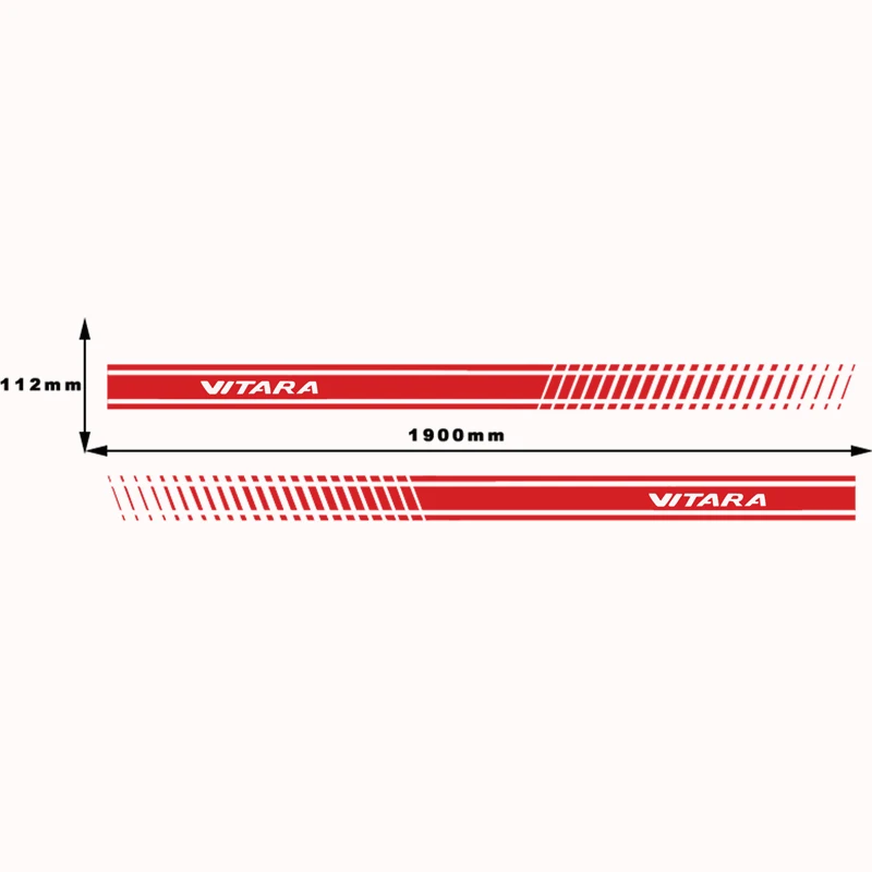2 шт. стильная наклейка на дверь автомобиля, Виниловая наклейка на кузов автомобиля, наклейка в полоску для Suzuki Vitara, автомобильные аксессуары