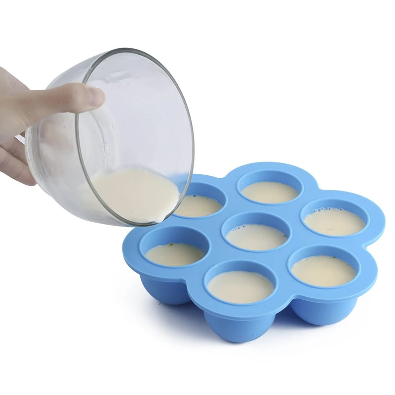 Silicona caja de almacenamiento de alimentos para bebé Alimentación 7 agujeros snack contenedor de almacenamiento con tapa para niños organizador boite de rangement