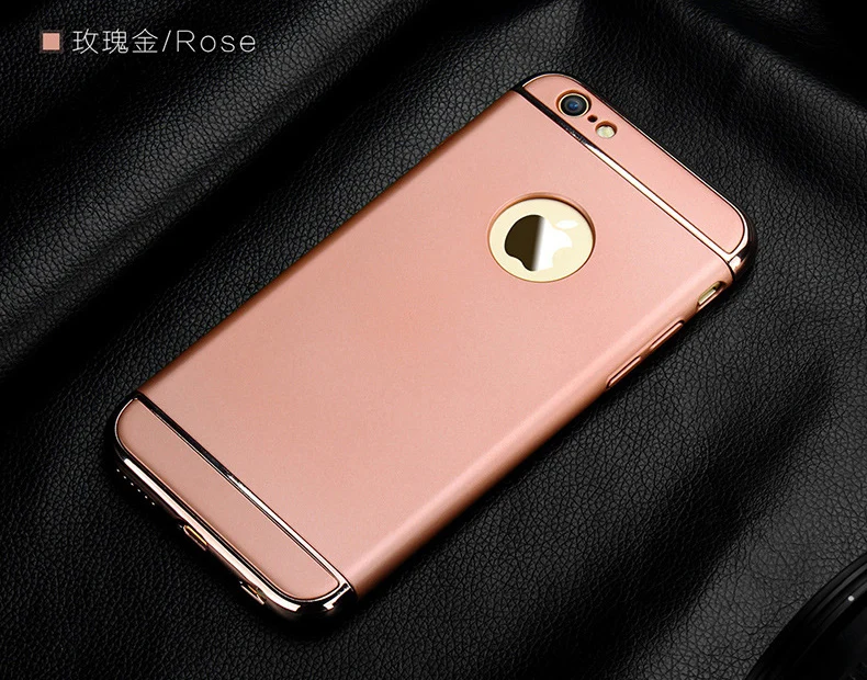RZP роскошный защитный чехол с покрытием для iPhone X 10 XR Xs Max чехол бампер на iPhone Xs 5 5S SE 6 6s 7 8 Plus чехол - Цвет: Rose