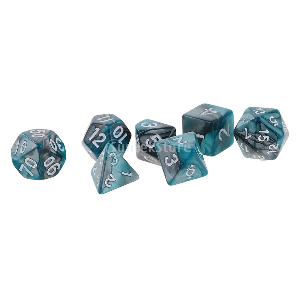 14pcs Two Colors Polyhedral Dices 16mm for Dungeons and Dragons Table Games