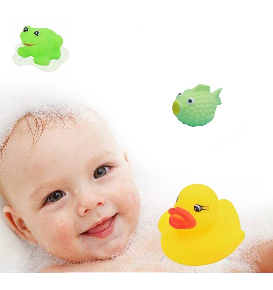 13 шт. смешанные животные детские игрушки для ванной красочная мягкая плавающая резиновая утка Сжимаемый писклявый звук игрушка для купания игрушка для плавания