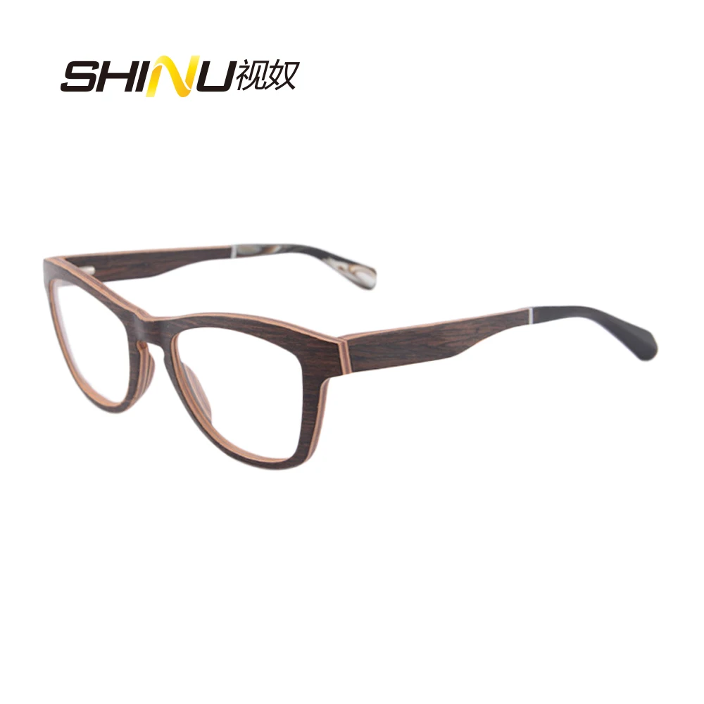 Деревянный слой безопасности Рецептурные очки женские брендовые оптические стеклянные оправы высокого качества полный обод брендовая оправа для очков 6118