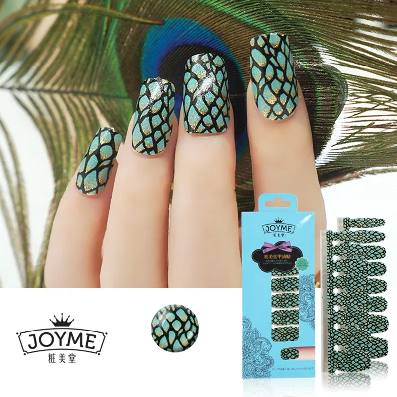 New Arrival 16 Tips 100 Real Polish Nails Strip Full Cover Colorful