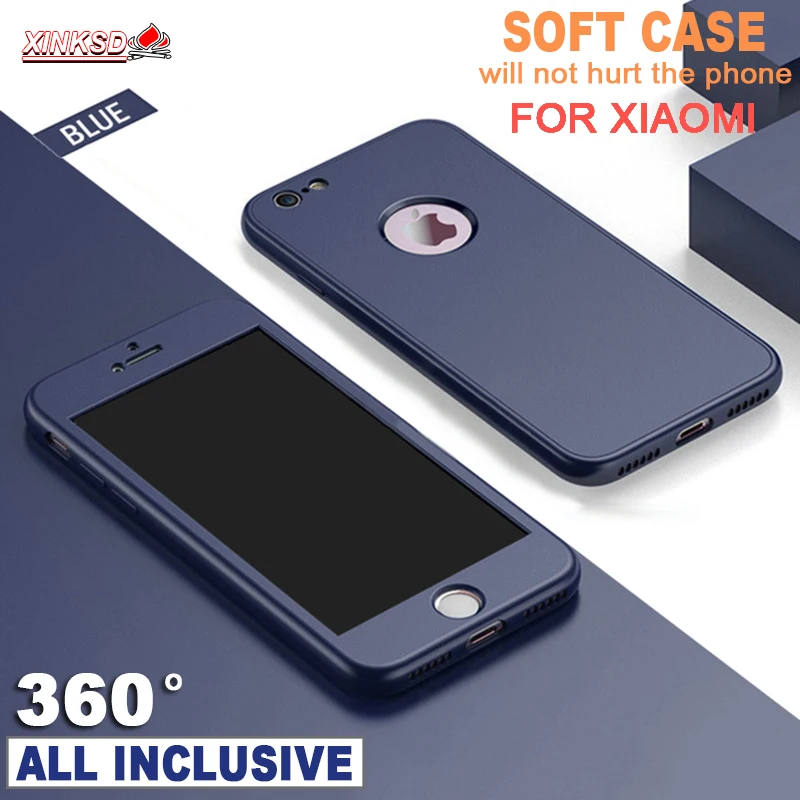 

360 Full Cover Phone Case For Xiaomi Redmi 5 plus Note 5 6 Pro 4X 5A prime Mi 8 SE 6X A2 A1 5X Soft TPU Case Silicone Protection