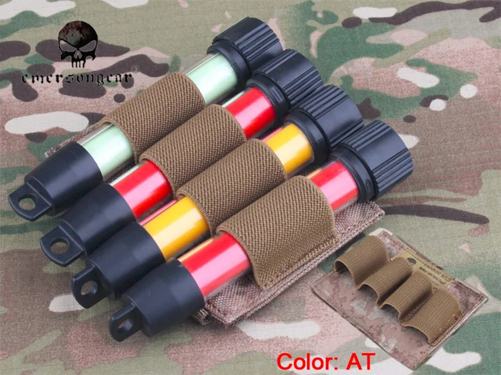 Emersongear Hook and Loop Military Light Stick Pouch Molle Utility Military Pouch EM6034 Black