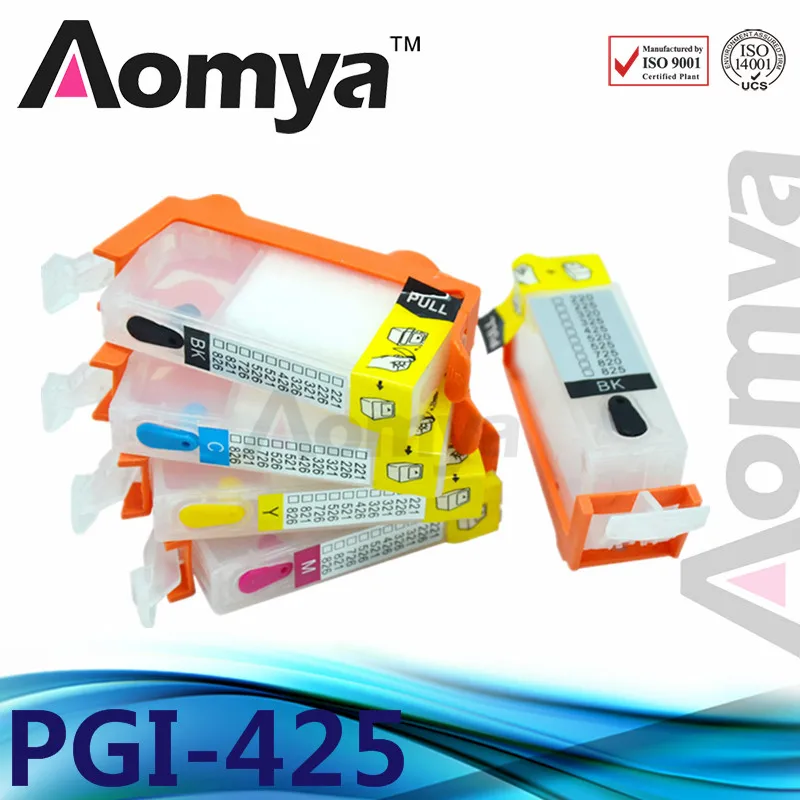 

5pcs PGI425 CLI426 Refillable Ink Cartridge For CANON MG5240 MG5140 MG6140 MG8140 IP4840 MX884 IX6540 With Auto Reset Chip 425/6