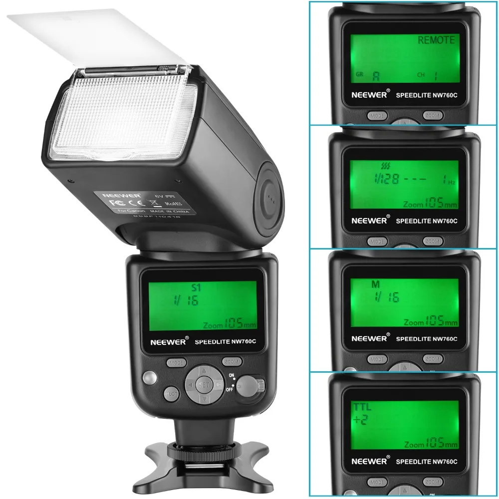 Фотовспышка Neewer NW760 с дистанционным управлением TTL вспышка ЖК дисплеем для Canon 7D