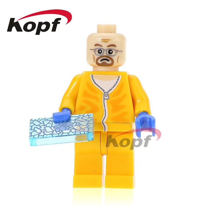 

Single Sale Super Heroes Breaking Bad Designer Walter Jesse White Hank Schrader Badger Building Blocks Toys for Children KL060