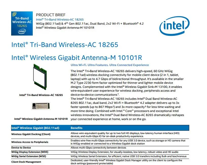 Трехдиапазонный беспроводной-AC 2,4G/5G BT 4,2 для Intel 18265NGW Bluetooth 4,2 wifi модуль 867 Мбит/с беспроводная карта