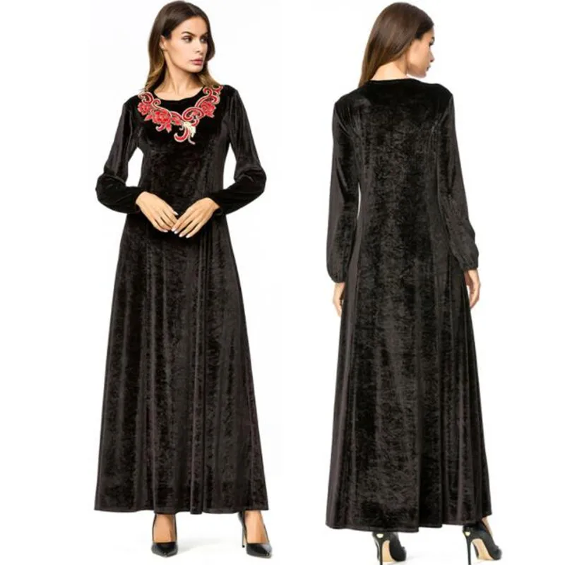 

Abayas For Women Velvet Hijab Muslim Dress Jilbab Kaftan Abaya Dubai Qatar Robe Caftan Turkish Islamic Clothing Tesettur Elbise